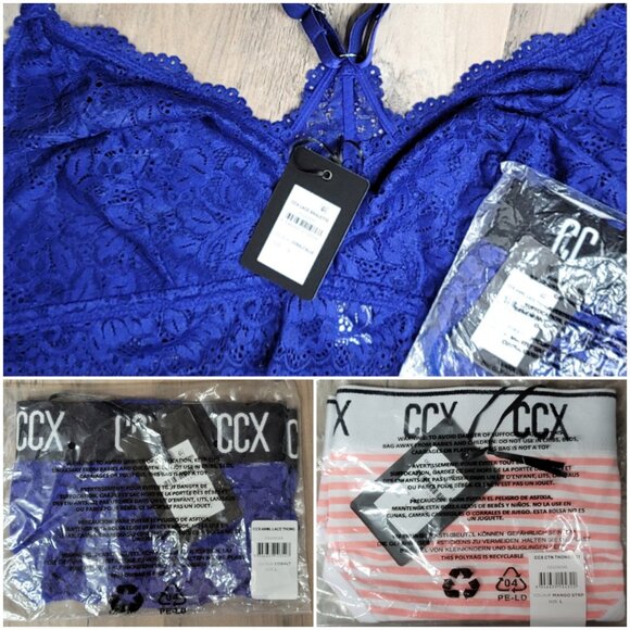 NWT City Chic CCX Intimate Bundle Bralette & 2 Thongs Size 20 - Picture 7 of 9
